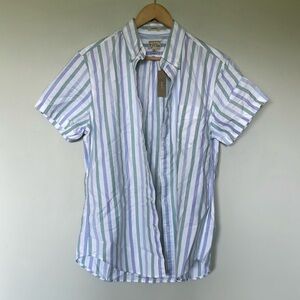 NWT J. Crew Men's Striped Short Sleeve Shirt